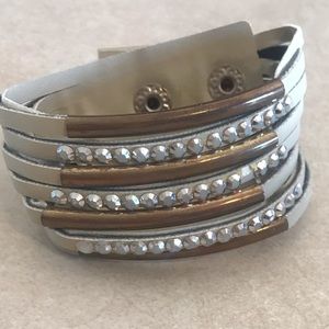 Beige chunky wrap bracelet